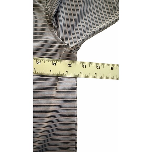 Donald Ross Golf Polo Shirt Men’s Size M Blue Gray Stripe Stretch - Picture 9 of 9